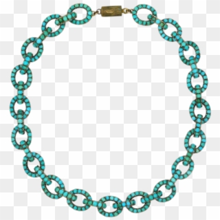 Victorian Turquoise Pavé Chain Link Necklace Clipart