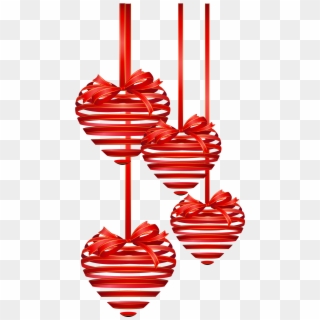Red Hearts Ornaments Png Clipart Picture Transparent Png