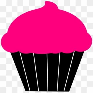 Cupcake Clipart Template - Cupcake Pink Black Clipart - Png Download