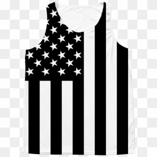Black And White American Flag All Over Tank Top - Active Tank Clipart