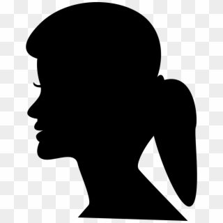Female Head Silhouette With Ponytail Comments - Side View Face Silhouette Clipart