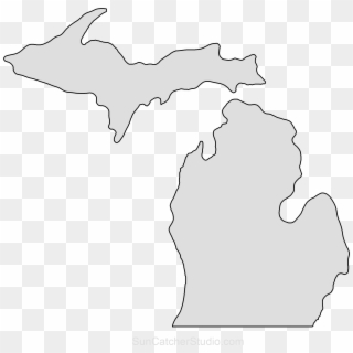 Michigan Map Outline State Shape Stencil Pattern - State Of Michigan Clipart