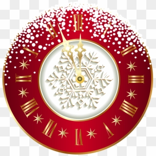 Red New Year Clock Png Clipart Image Transparent Png