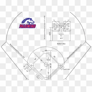 Printable Baseball Diamond - Slow Pitch Softball Field Dimensions Clipart