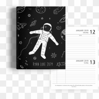 Picture Of Spaceman A5 Hard Cover School Diary - Ski Jumping Clipart