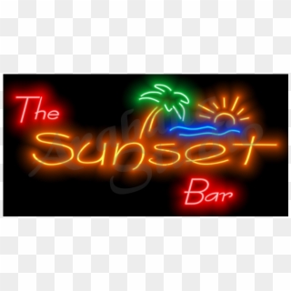 The Sunset Bar Sign Print - Neon Sign Clipart