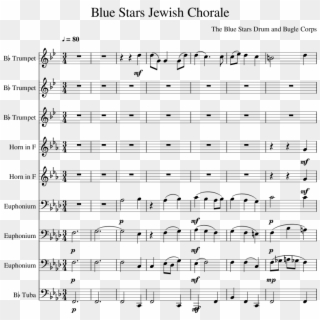 Blue Stars Jewish Chorale Sheet Music Composed By The - Can You Stand The Rain Flute Sheet Music Clipart