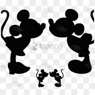 Free Png Mickey Mouse And Minnie Mouse Silhouette Png - Minnie And Mickey Black And White Clipart