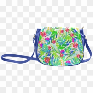 Cute Tropical Watercolor Flowers Classic Saddle Bag/large Clipart