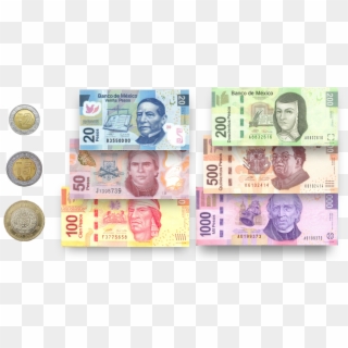 Mexican Peso Bills - Moneda Y Billete De Mexico Clipart