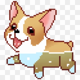 Tumblr Pixel Corgi Dog Dogs Swim - Pixel Corgi Gif Clipart