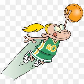 Basketball Cartoon Girl Basketball Cartoon Hoop - Cartoon Girl Dunking Basketball Clipart