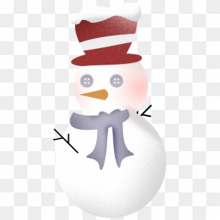 Retro Texture Hand Drawn Cartoon Snowman Png And Psd - Snowman Clipart