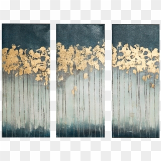 Madison Park Midnight Forest Gel Coat Canvas With Gold - Madison Park Midnight Forest Gel Coat Canvas Clipart