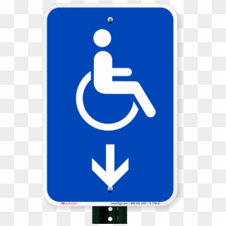 Accessible Handicap Down Arrow Sign - Restroom Signs Clipart