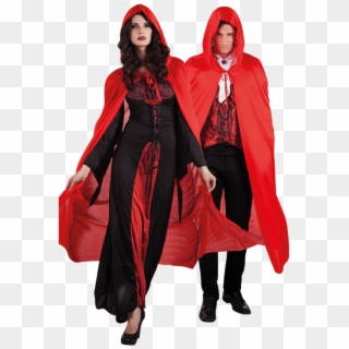 Adult Vampire Red Hooded Halloween Cape - Umhang Teufel Clipart