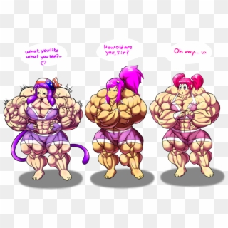 You Girls Wanna For Me Updated W - Clipart Cartoon Muscle Girl - Png Download