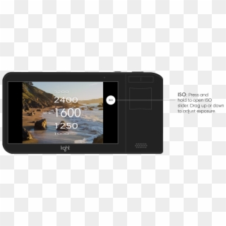 On The Right Side Of The Screen To Open The Iso Slider - Smartphone Clipart