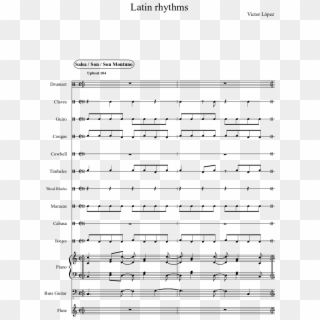 Latin Rhythms Sheet Music Composed By Victor López - Civil War Guns N Roses Piano Pdf Clipart
