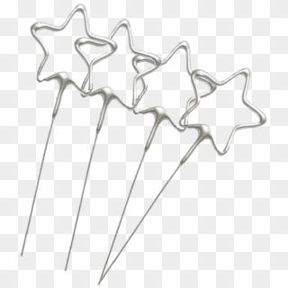 8 Inch Gold Star Shaped Sparklers - Line Art Clipart