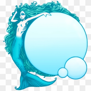 Mermaid Clipart With Fish - Mermaid Clip Art Blue - Png Download
