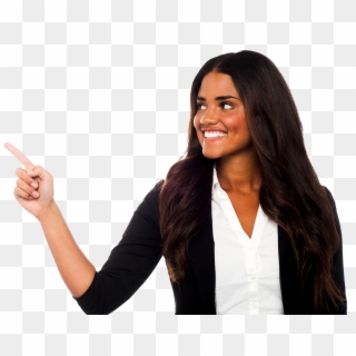 Women Pointing Left - Black Woman Pointing Png Clipart