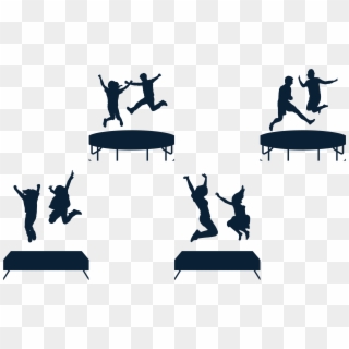 Jumping Silhouette Trampoline - Trampoline Silhouette Png Clipart