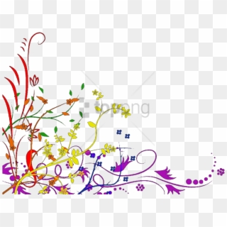 Free Png Download Colorful Floral Corner Borders Png Clipart