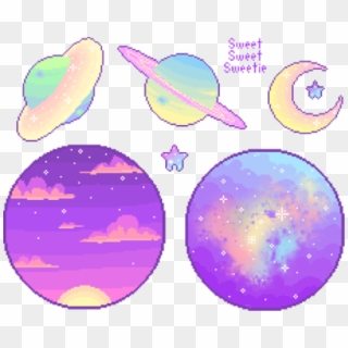 Planet Tumblr Clipart With A Transparent Background - Pastel Pixel Png