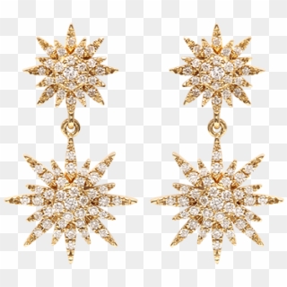 Gold And Diamonds Sun Earrings - Djula Sun Earrings Clipart