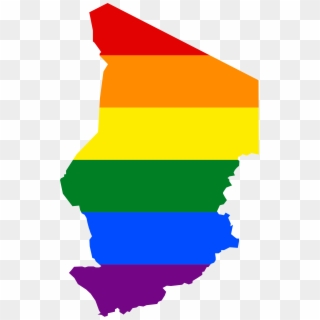 Lgbt Flag Map Of Chad - Flag Map Of Chad Clipart