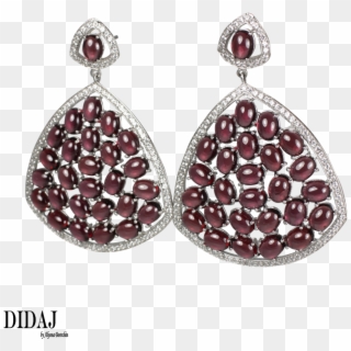 Didaj Rhodolite Cabochon Garnet And Pave Earrings Clipart