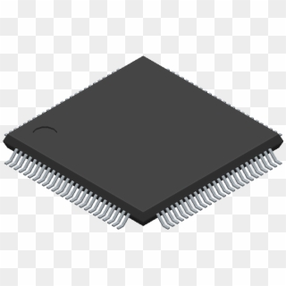 Pic32mk0512gpe100-e/pt - Microchip - 3d Model - Quad - Microcontroller Symbol Clipart