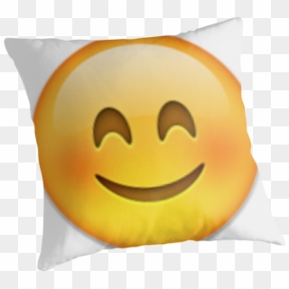 Blushing Emoji Throw Pillows By Janetgonzalez Redbubble - Smiley Clipart