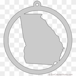 Georgia Map Circle Free Scroll Saw Pattern Shape State - Circle Clipart