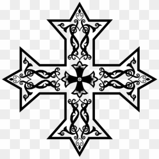 Coptic Cross Monochrome - Coptic Cross Png Clipart