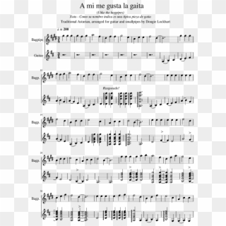 A Mi Me Gusta La Gaita Sheet Music For Bagpipe, Guitar - Guren No Yumiya Sheet Music Alto Sax Clipart