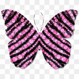 Pink And Black Circles Butterfly Clipart - Descargar Imagenes De Mariposa - Png Download