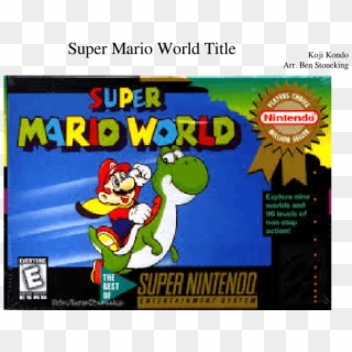 Super Mario World- Title Sheet Music For Flute, Clarinet, - Super Mario World Snes Box Clipart