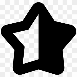 Star Shape Symbol With Half Black And Half White Comments - Metade De Uma Estrela Clipart
