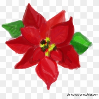 Free Watercolor Christmas Flower Clipart - Poinsettia - Png Download