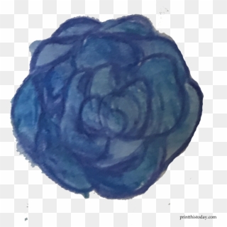 Blue Watercolor Rose - Garden Roses Clipart