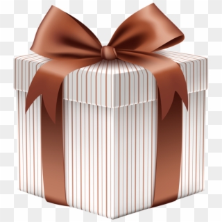 Box With Brown Bow Png Image Pinterest - Birthday Gift Box Png Clipart
