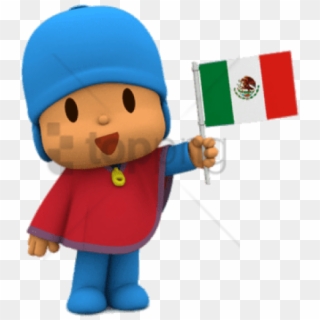 Free Png Download Pocoyo Holding Mexican Flag Clipart - Flag Transparent Png