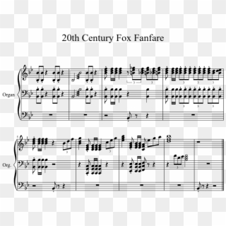 20th Century Fox Fanfare Sheet Music 1 Of 1 Pages - Lee Holdridge East Of Eden Sheet Clipart