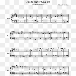 Guts To Never Give Up Sheet Music Composed By Takanashi - Guts To Never Give Up Piano Sheet Clipart