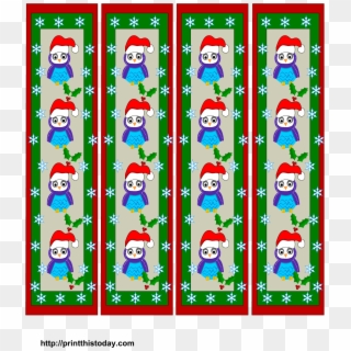 Cute Owls Christmas Bookmarks Printables - Bookmark Clipart