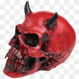 Crimson Demon Skull - Devil Skull Red Clipart