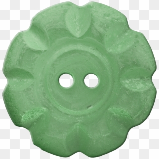 Button With Scalloped Border, Green - Circle Clipart