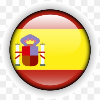 Spain Flag Clip On Earrings - Circle - Png Download